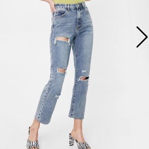 Distressed Straight Leg Jean
